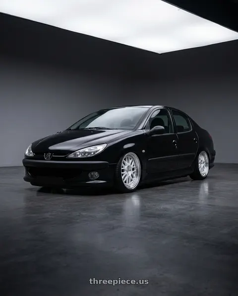 2011 Peugeot 206 SD roof with ESR Wheels SR SERIES SR01 5x108 17x8.5 +30 Gloss White wheels