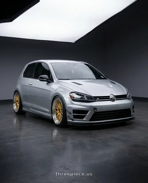 2015 Volkswagen GTI with Work Zistance W10m 5x120 19x12.5+8 S Disk Cool Light Silver wheels
