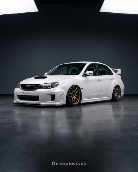 2011 Subaru Impreza with Work Cr 2P 5x114.3 19x9.0 +45 Matte Bronze wheels