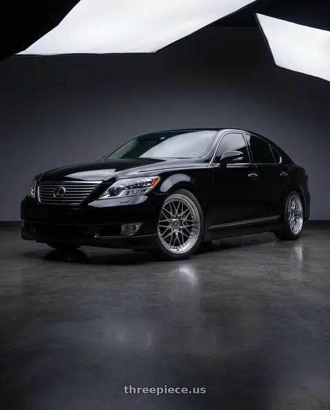 2010 Lexus LS460 with Work Vs-Xv 5x100 18x8.5+8 A Disk Brilliant Silver Black wheels