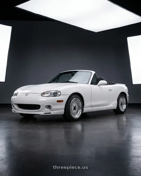 2003 Mazda Miata with Enkei Enkei92 Classic Line 4x100 15x7+38 Silver wheels