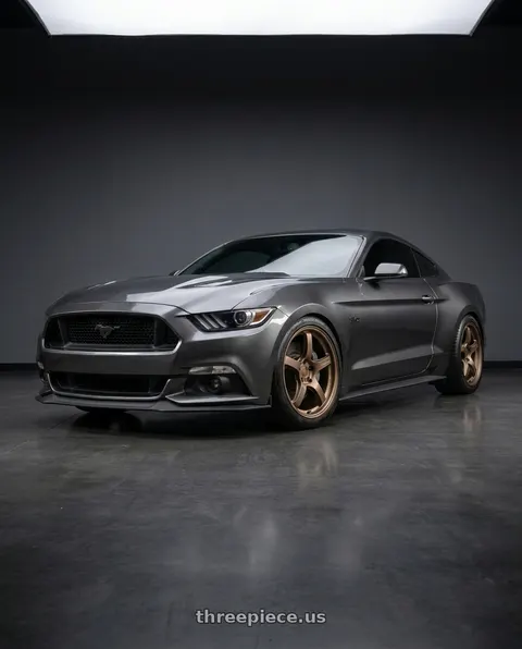 2017 Ford Mustang with Gram Lights 57CR 5x114.3 19x10.5+35 Bronze 2 wheels
