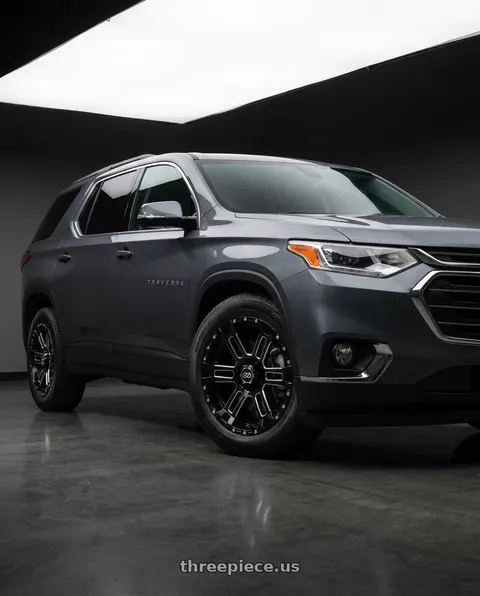 2020 Chevrolet Traverse with Enkei Commander 6x139.7 18x8.5+10 Black Machined wheels