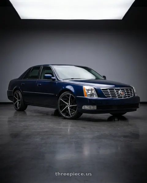 2009 Cadillac DTS with Mazzi Freestyle 377 5x115 20x8.5+35 Gloss Black/Machined wheels