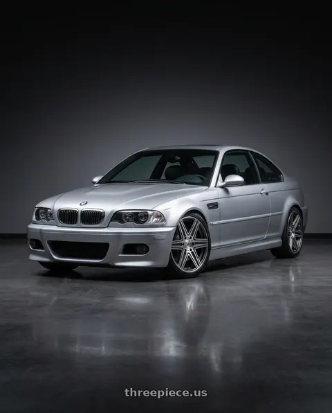2003 BMW M3 with Mandrus ATLAS 6X130 17X7.5 +56 GUNMETAL W/ MIRROR CUT FACE & LIP wheels
