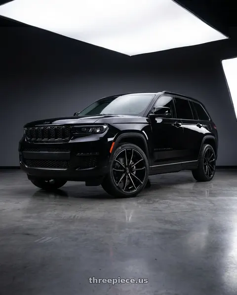 2024 Jeep Grand Cherokee L with Axe EX33 5x127 22X9+35 GLOSS BLACK wheels