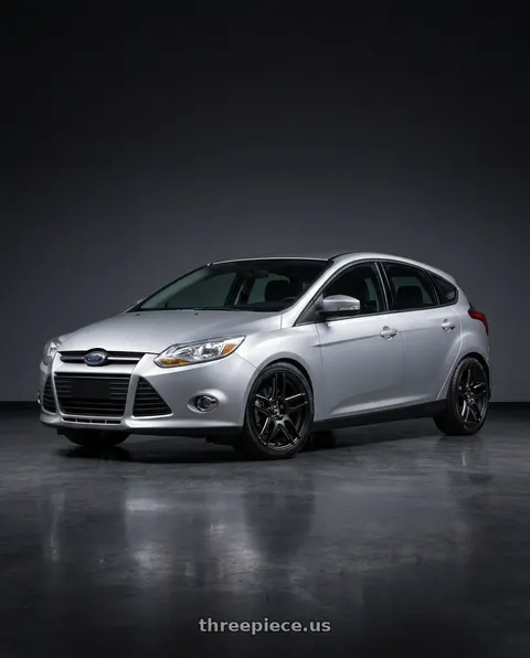 2011 Ford Focus with Niche 1PC M106 NR6 5X100/5X114.3 18X8 +40 MATTE BLACK MILLED wheels