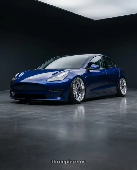 2023 Tesla Model 3 with Carolina Forged Charleston 6x135 22x12 -40 High Polish wheels