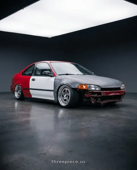 1994 Honda Civic EX with FORMULA AERO SPOKE 4x100 16X6.5+38 NR Disk Titan Silver wheels