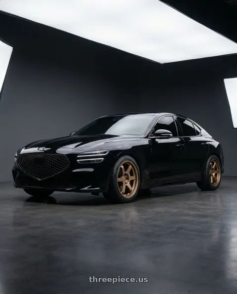 2023 Genesis G70 Sport Prestige with 9six9 SIX-1 5x114.3 19X8.5 +35 Matte Bronze wheels
