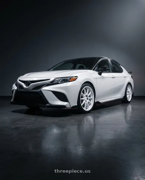 2021 Toyota Camry TRD with Work Emotion D9r 5x114.3 19x8.5 +38 White wheels