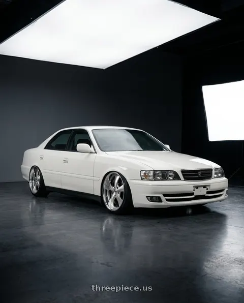1999 Toyota chaser tourer gp with Strada Street Classics Old Skool 5x115 24x10 +15 Brushed Face Silver Milled SS Lip wheels