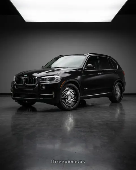 2016 BMW X5 with Azara AZA-526 5x115 / 5x120 26x9.5 +15 Gloss Black & Machined wheels
