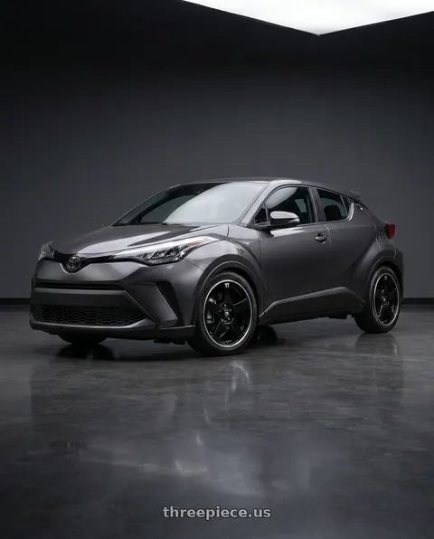 2022 Toyota C-HR with Motegi MR116 FS5 5X100/5X114.3 18X8 +45 GLOSS BLACK MACHINED FLANGE wheels