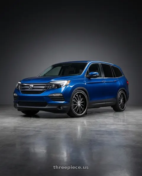 2016 Honda Pilot EX-L with ELURE 31 6X132/6X139.7 22x9 +30 BLACK MACHINED wheels