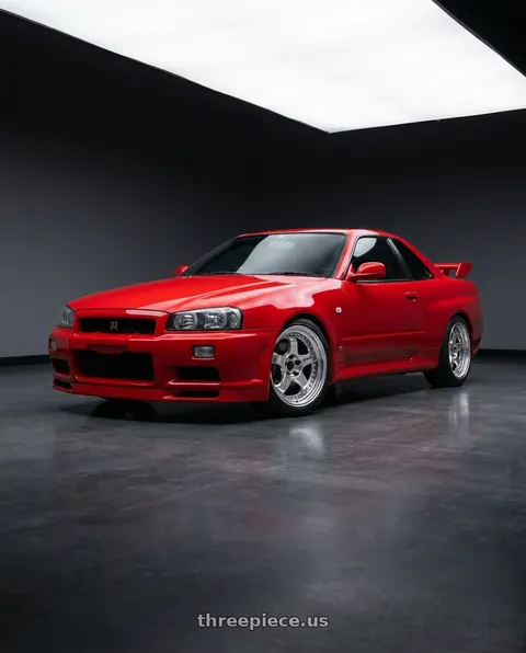 1998 Nissan Skyline GTS25T with Work Meister S1 3P 5x114.3 18x9+22 A Disk Bright Buff Finish wheels