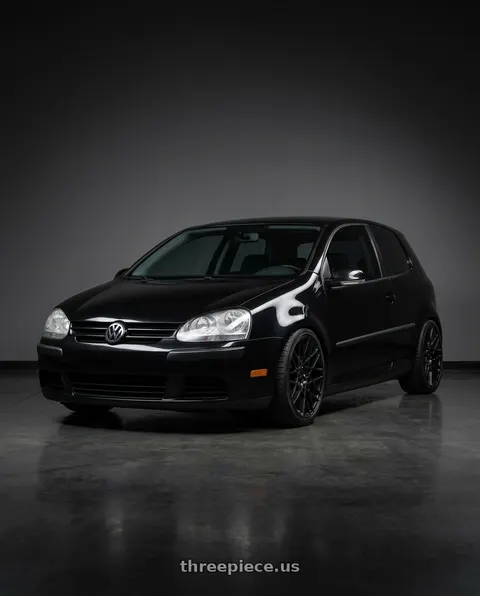2009 Volkswagen Rabbit with Rotiform 1PC R112 BLQ 5X112 18X8.5 +35 MATTE BLACK wheels