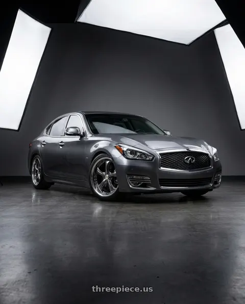 2016 INFINITI Q70 with Work Wheels VS-KF 5X114.3 19x7.5+34 Brilliant Silver Black A Disk FULL REVERSE wheels