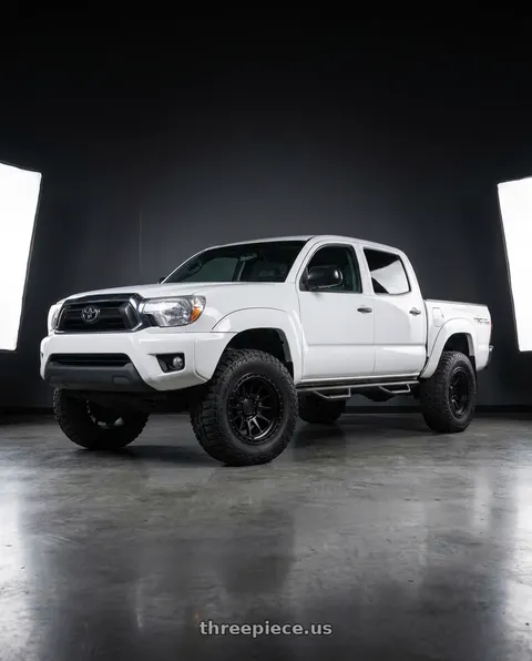 2012 Toyota Tacoma with LOCK OFFROAD BAJA 6x139.7 17x9 -12 Matte Black W Matte Black Ring wheels