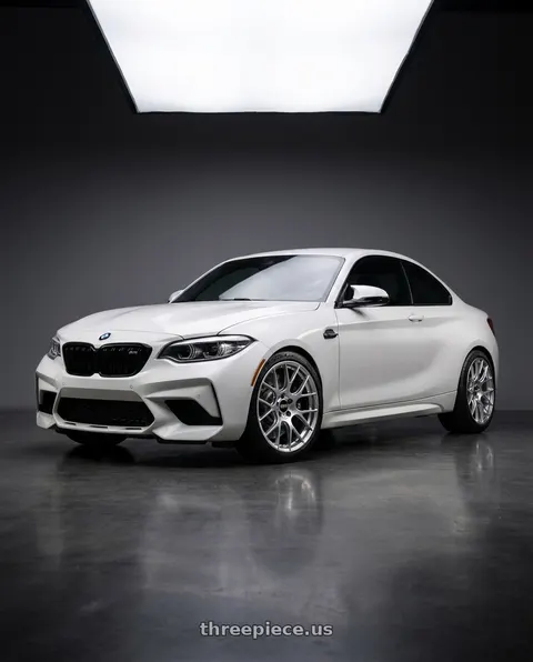 2019 BMW M2 Competition with BBS RE-V7 5x120 19x9.5 +25 Gloss Diamond Silver wheels