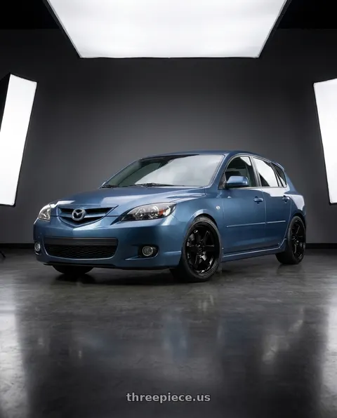 2008 Mazda 3 with KATANA RACING KR08 5x114.3 17x7.5 +40 Glossy Black wheels