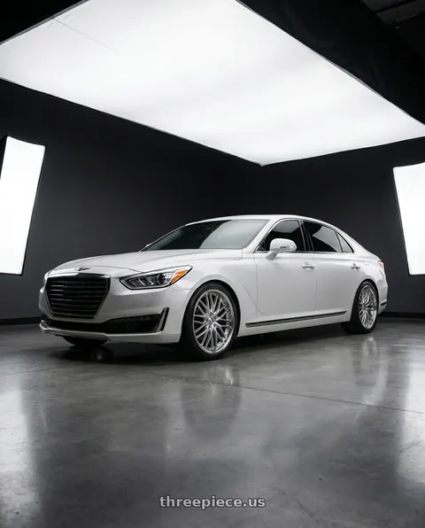 2018 Genesis G90 Ultimate with MRR GT1 5x114.3 20x8.5  +35 Hyper Silver Machine Lip wheels