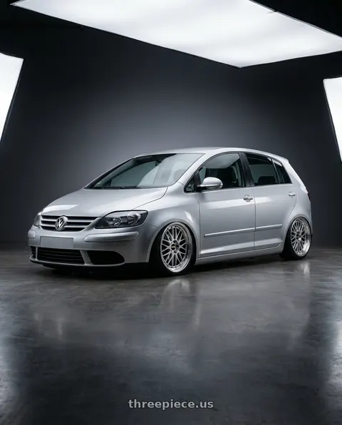 2006 Volkswagen Golf with BBS LM 5x114.3 17x7.5+38 Diamond Silver wheels