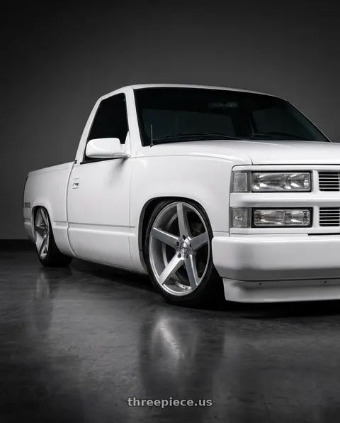 1989 Chevrolet C1500 with Strada Perfetto 5x112 20x8.5 +40 Silver Machined wheels