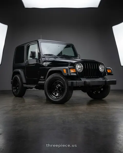 2003 Jeep Wrangler with Vision HD 85H 6x139.7 15x8-19 Gloss Black wheels