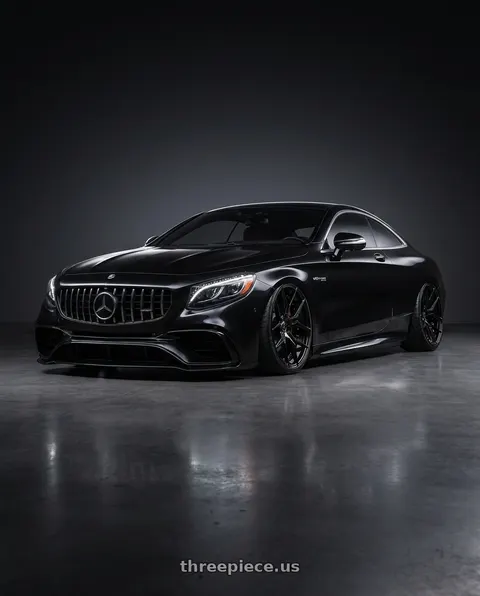 2018 benz s63 coupe black with MARQUEE WHEELS M1000 5x115 20x10.5+38 GLOSS BLACK wheels