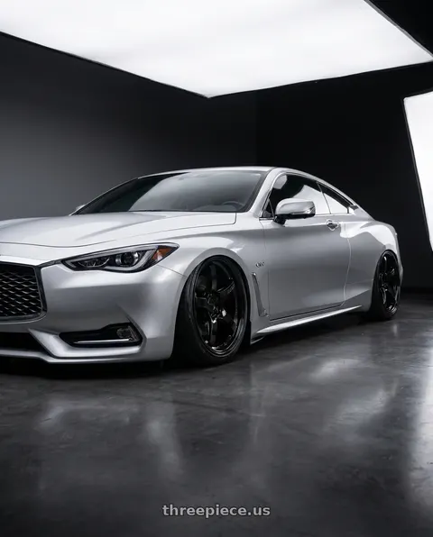 2020 INFINITI Q60 with Gram Lights 57CR 5x114.3 19x8.5+35 Glossy Black wheels