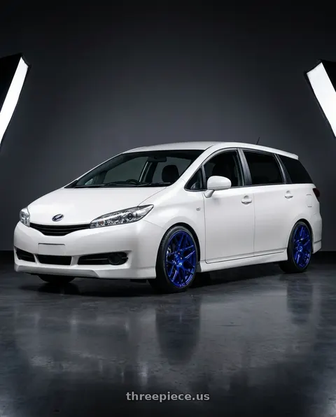 2013 Toyota Wish with MRR FS1 5x130 18x8.5  +45 Candy Blue wheels