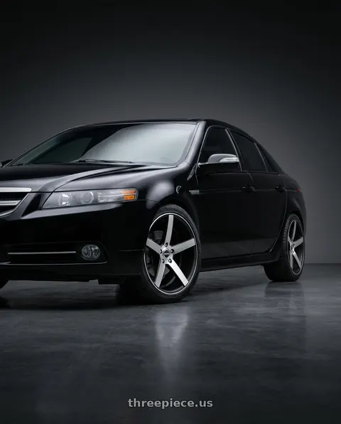 2006 Acura TL with Strada Perfetto 5x100/5x114.3 16x7.5 +35 Gloss Black Machined wheels