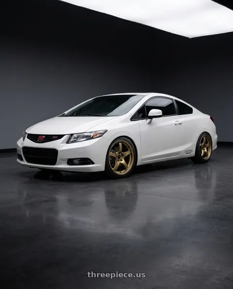 2013 Honda Civic with Gram Lights 57CR 5x100 18x8.5 +45 Almite Gold wheels
