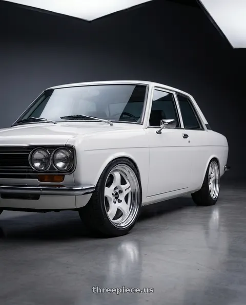 1973 datsun 510 with Work Meister S1 2P 4x114.3 15x7+22 O Disk Black wheels