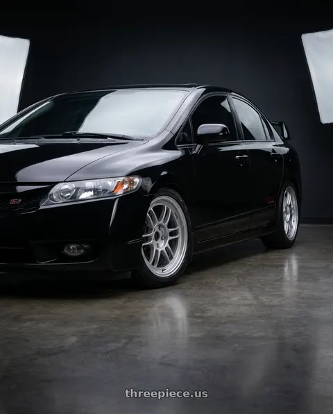 2008 Honda Civic Si with Enkei RPF1 5x114.3 17x7+45 Silver wheels