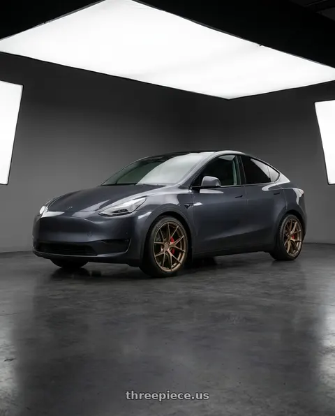 2023 Tesla Model Y Performance with Aodhan AFF7 5x114.3 19x9.5+35 Matte Bronze wheels