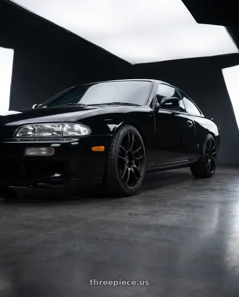 1996 Nissan Silvia K’s black with Work Emotion Cr Kiwami 5x112 17x9 +38 Matte Black wheels