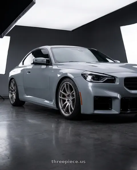 2025 BMW M2 with Work Emotion Cr Kiwami 5x112 19x9.5 +15 Gt Silver wheels