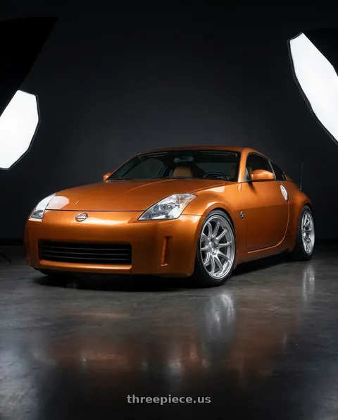 2004 Nissan 350Z with KATANA RACING HR06 5x114.3 18x9.5 +22 Hyper Silver wheels