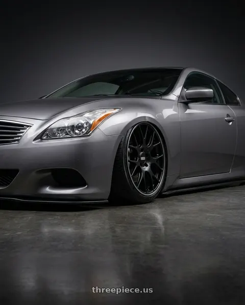 2009 INFINITI G37 with BBS CH-R 5x114.3 19x8 +38 Satin Black Polished Rim Protector wheels