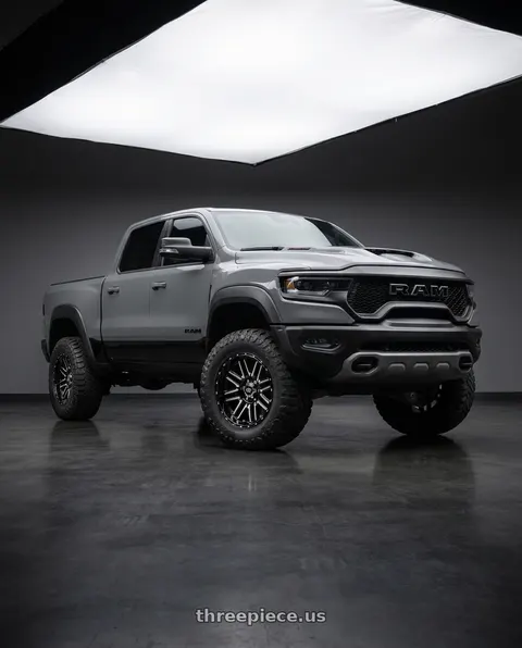 2022 Ram 1500 TRX with Vision Off-Road 348 Nexus 6x139.7 18x8.5+0 Gloss Black Machined Face wheels