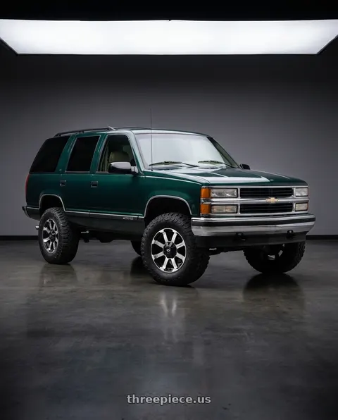 1995 Chevrolet Tahoe with Vision Off-Road 413 Valor 6x139.7 17x8.5+0 Gloss Black Machined Face wheels