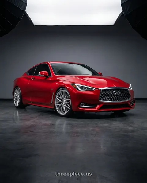 2019 INFINITI Q60 with Rohana RFX17 5x114.3 20x10+40 Brushed Titanium wheels