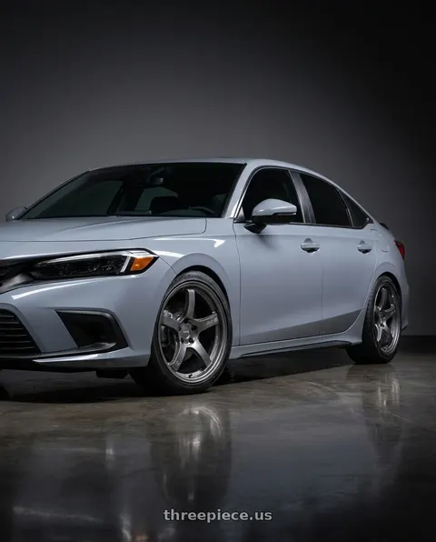 2022 Honda Civic Touring with Gram Lights 57CR 5x114.3 18x9.5+38 Glossy Grey wheels