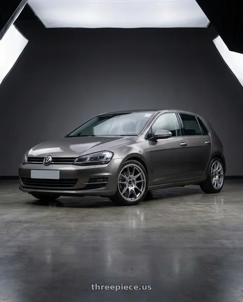 2015 Volkswagen Golf with Enkei GTC02 5x112 19x8.5+45 Hyper Silver wheels