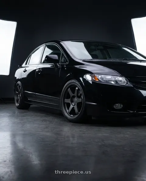 2010 Honda Civic Si with 9six9 SIX-1 5x114.3 17X8 +35 Carbon Gray wheels