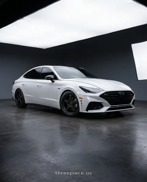 2021 Hyundai Sonata with KATANA RACING KR03 5x114.3 18x8 +40 Glossy Black wheels