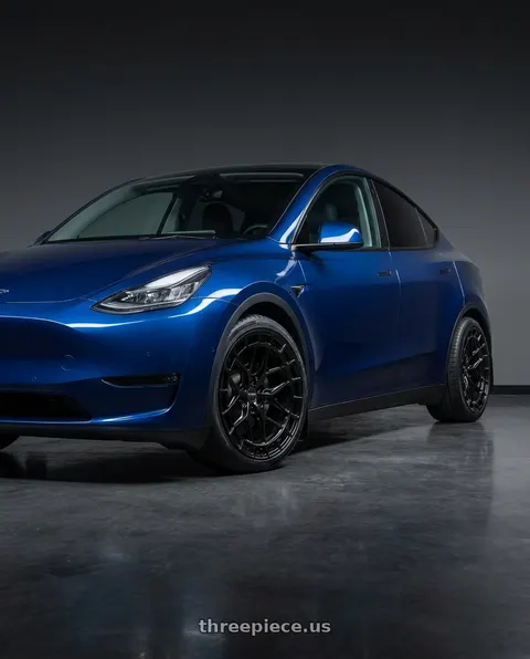 2022 Tesla Model Y with VOSSEN HFX-1 6X135 20x9.5 +15 SATIN BLACK wheels