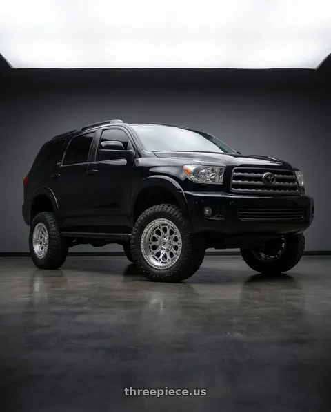 2012 Toyota Sequoia with Fittipaldi Offroad FT101MS 5x150 18x9 +18 Gloss Silver with Machined Face and Undercut wheels